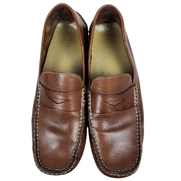 Cole Haan Howland Brown Leather Driving Moc Penny Loafers Slip On Mens Size 9 - Picture 8 of 14